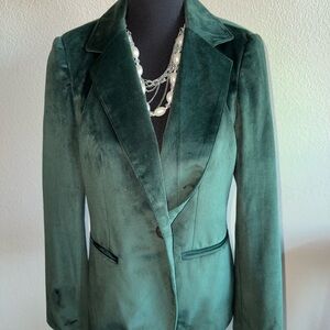 Pine Green Velvet Tailored Blazer